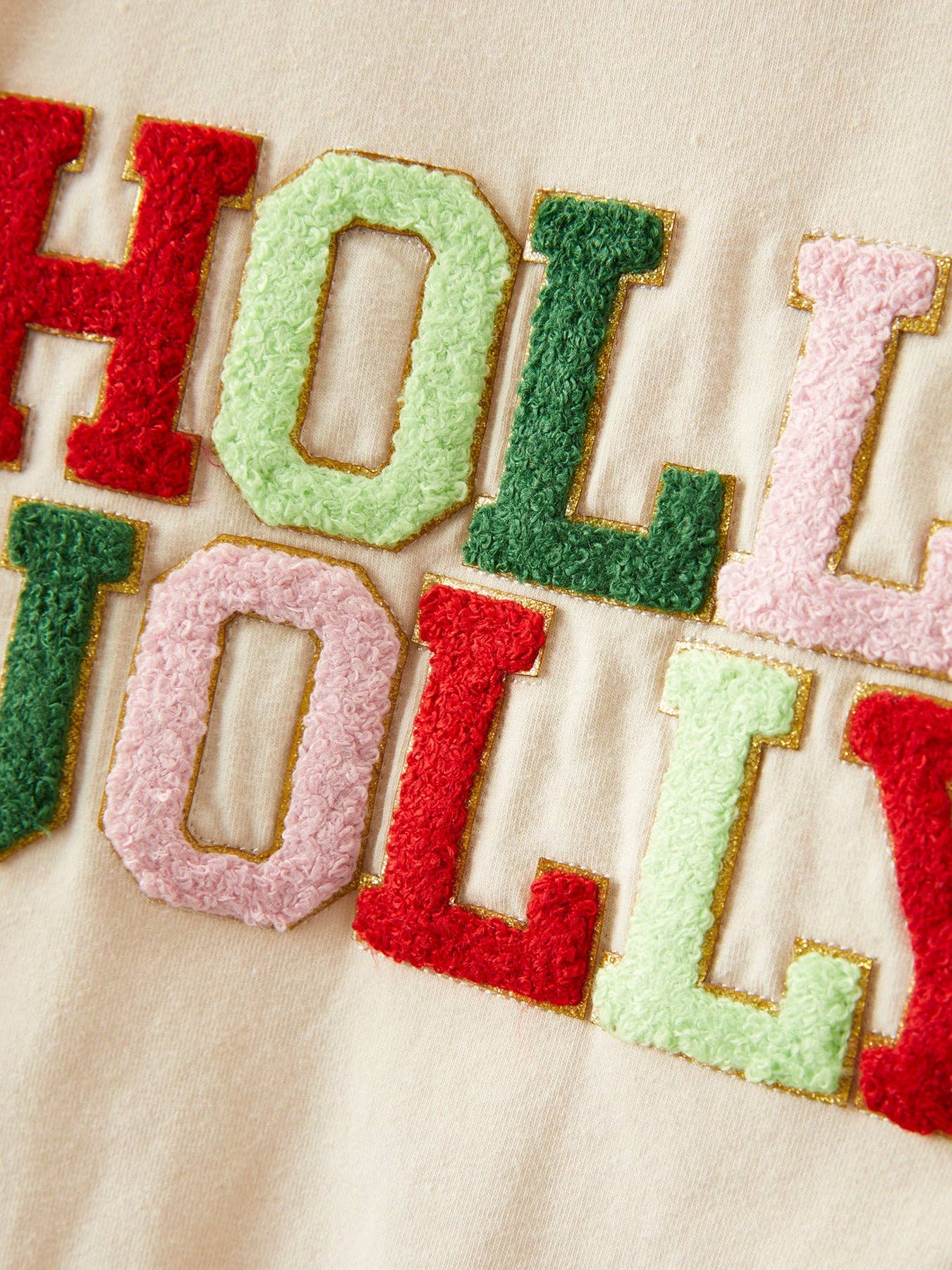 Letter Applique Top + Flared Pants Outfit Set HOLLY JOLLY SET OFG4