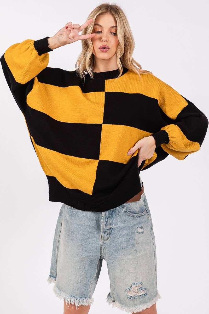 GAME DAY CHECKERED SWEATER-GDCS3