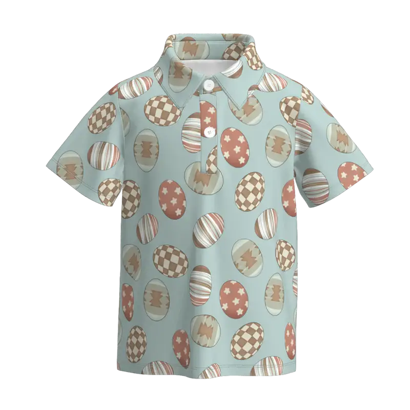 Boys Easter Bunny Print Button Shirt- EBPS9