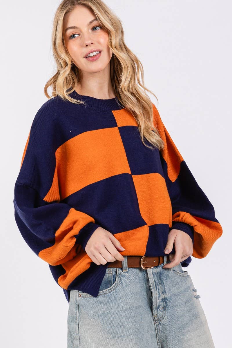GAME DAY CHECKERED SWEATER-GDCS3