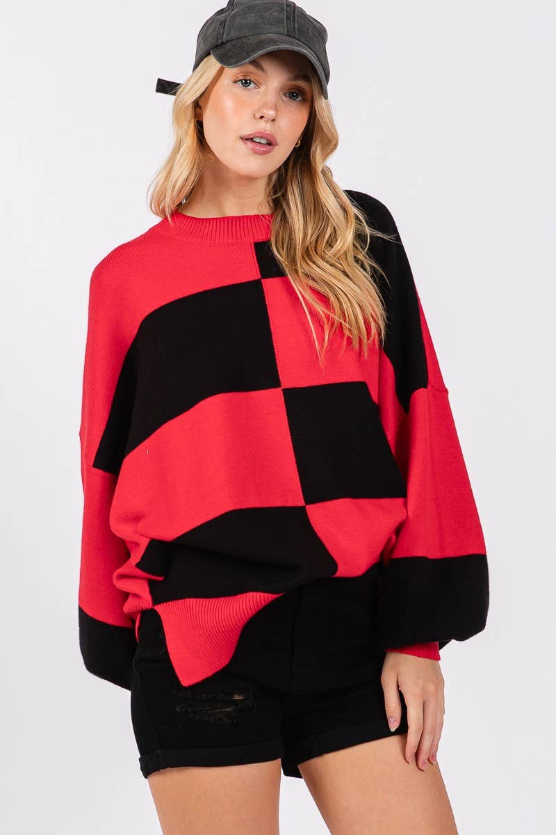 GAME DAY CHECKERED SWEATER-GDCS3