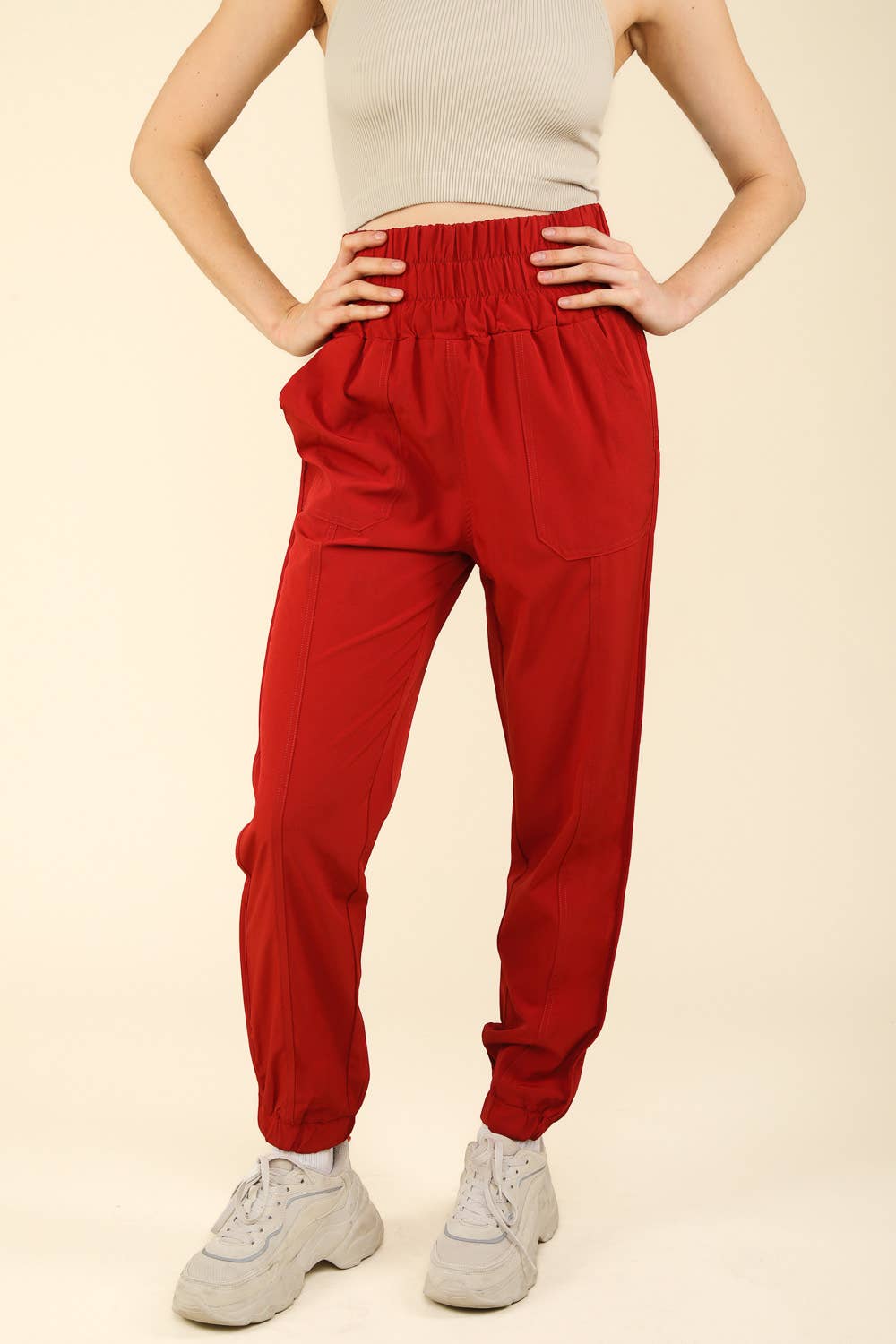 High Waisted Cargo Active Joggers w/ Pockets NP70063
