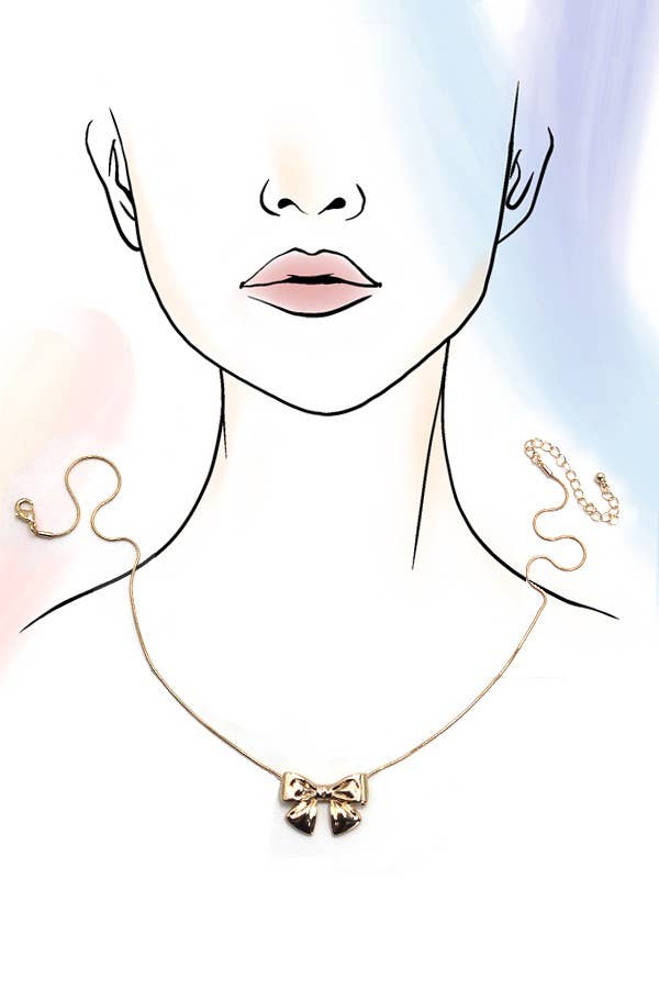 CLASSIC BOW SNAKE CHAIN NECKLACE 31N24