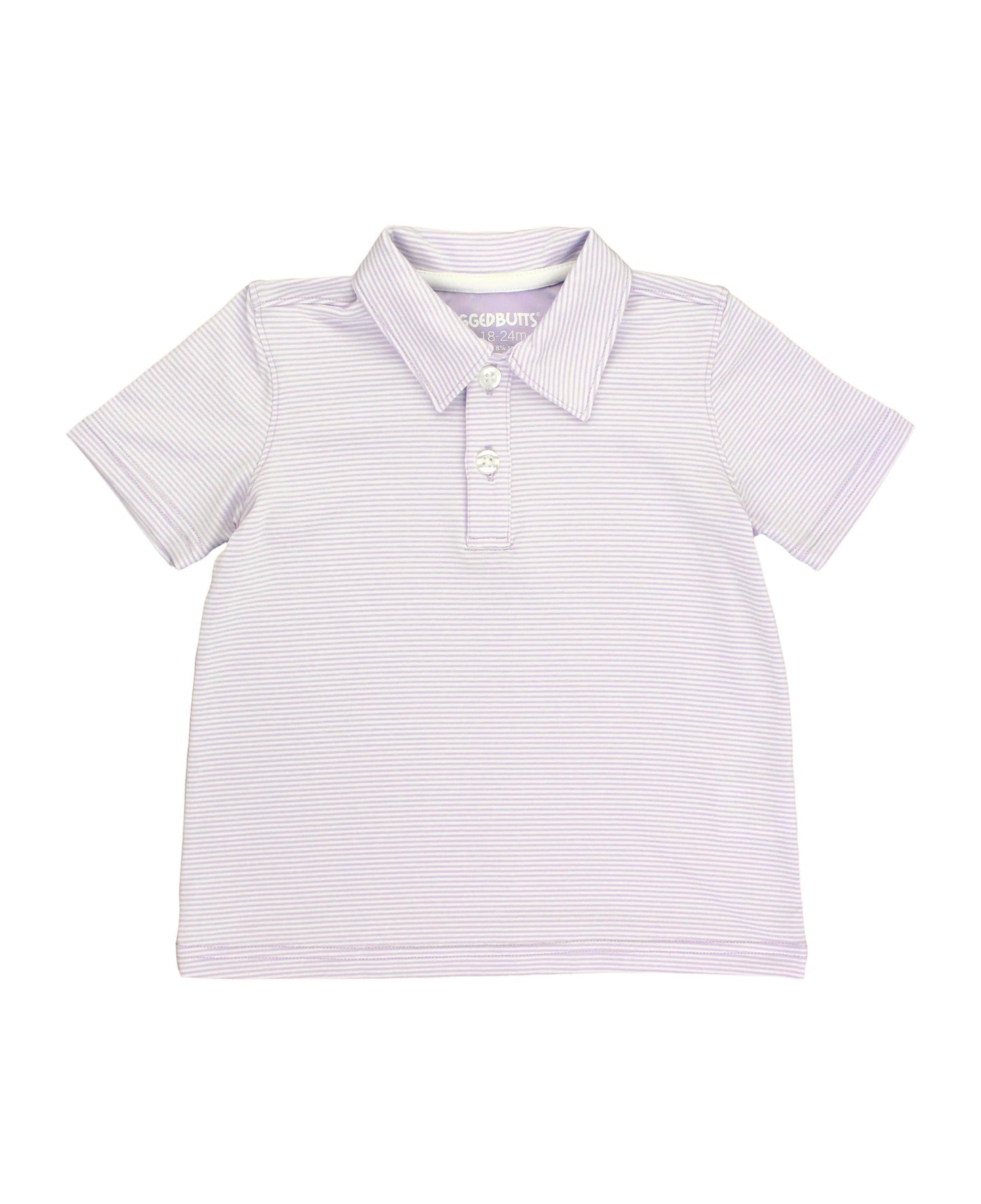 Boys Lavender Micro Stripe Knit Short Sleeve Performance Polo 00426