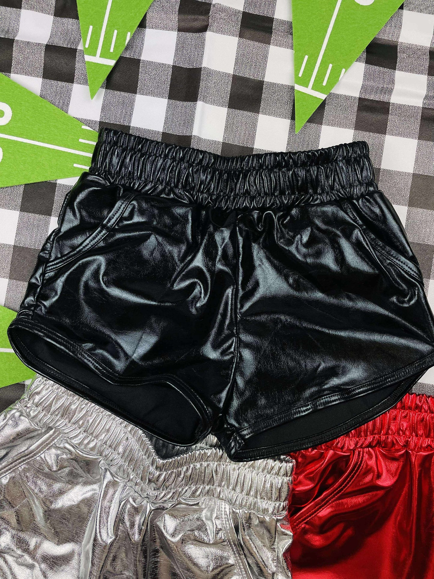 Metallic Game Day Shorts