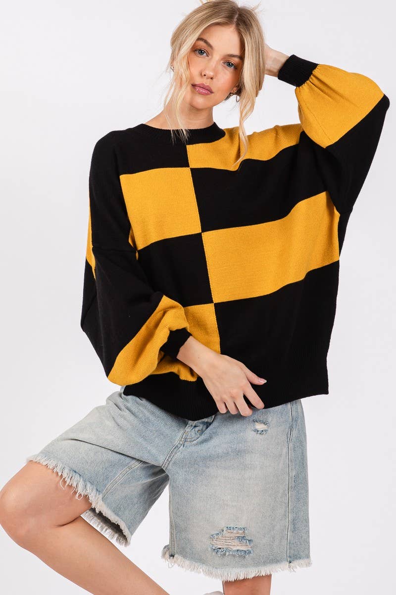 GAME DAY CHECKERED SWEATER-GDCS3