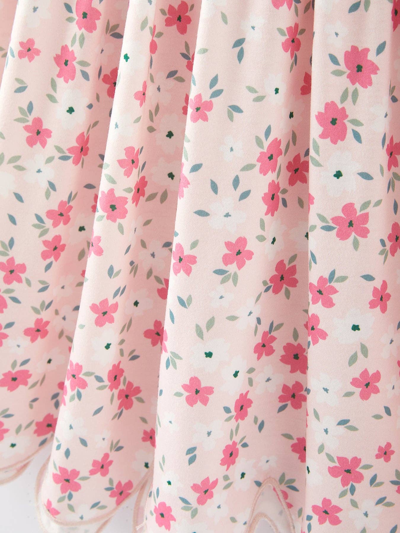 Valentine's Day Heart Smocking Embroidery Short Sleeve Girls Dress - DRG43368