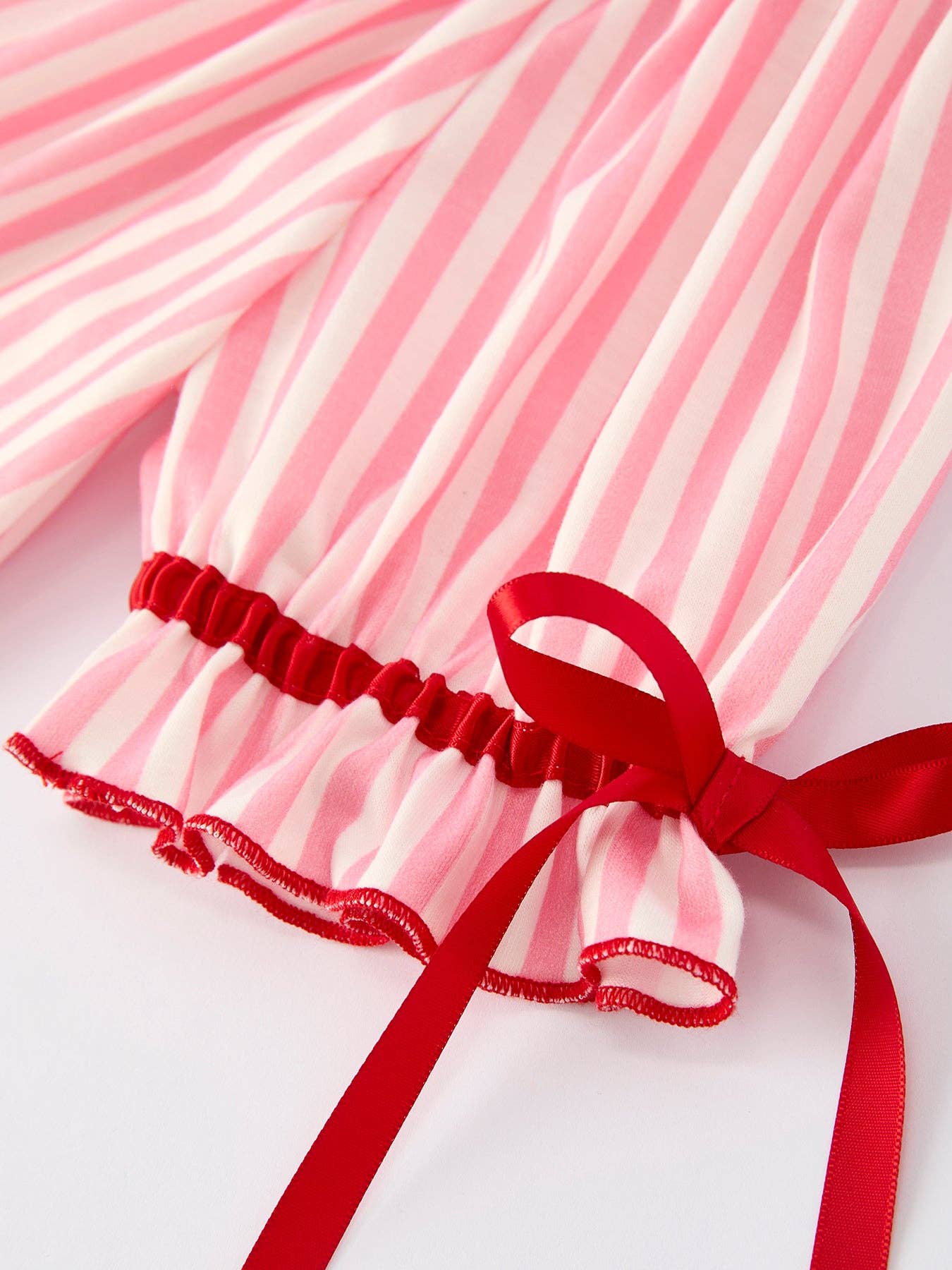Girls Summer Baseball Embroidery pink striped Dress 011226AJ
