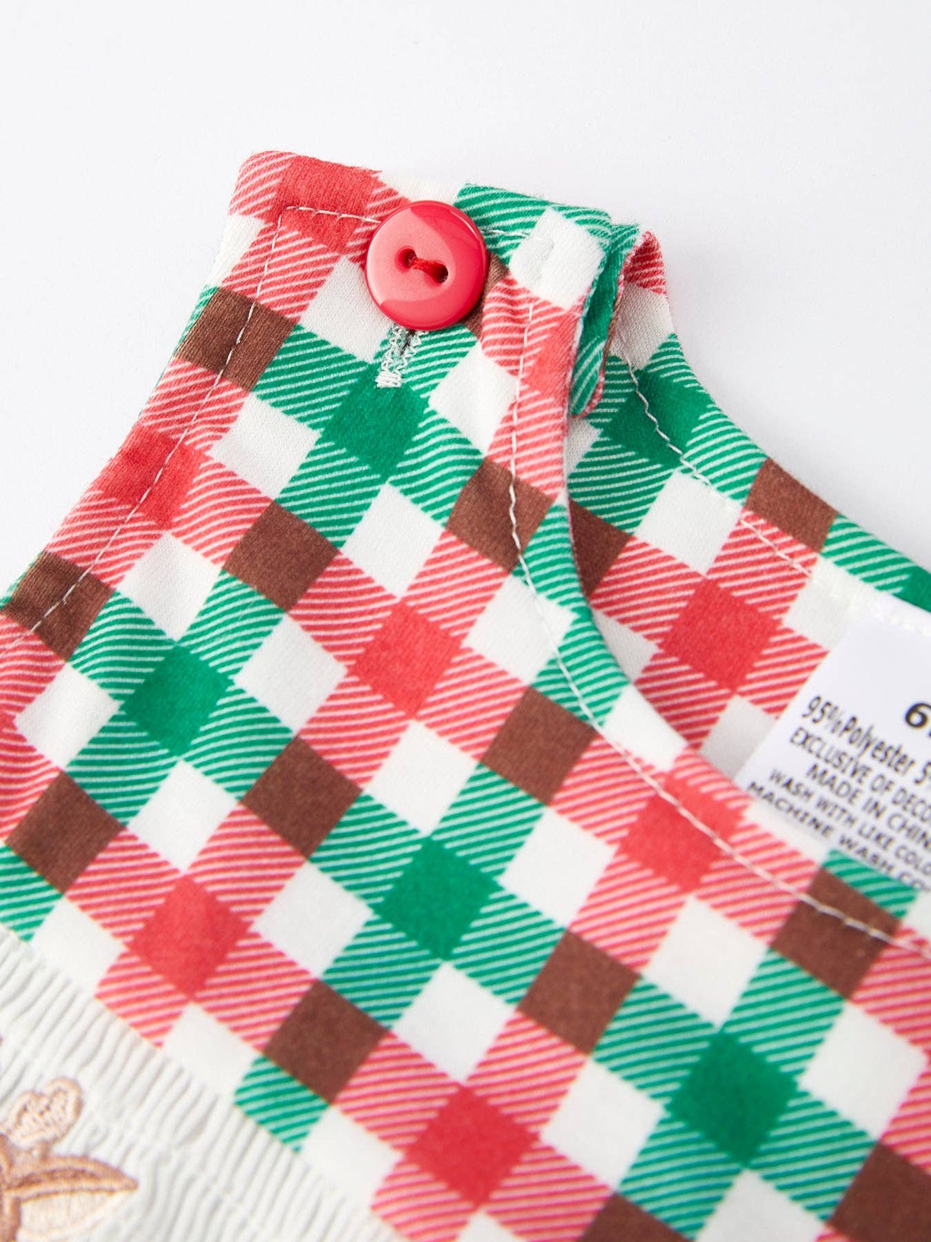 Christmas Plaid Smocking Embroidered Boys Romper RF40017