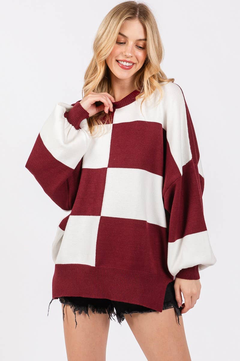 GAME DAY CHECKERED SWEATER-GDCS3