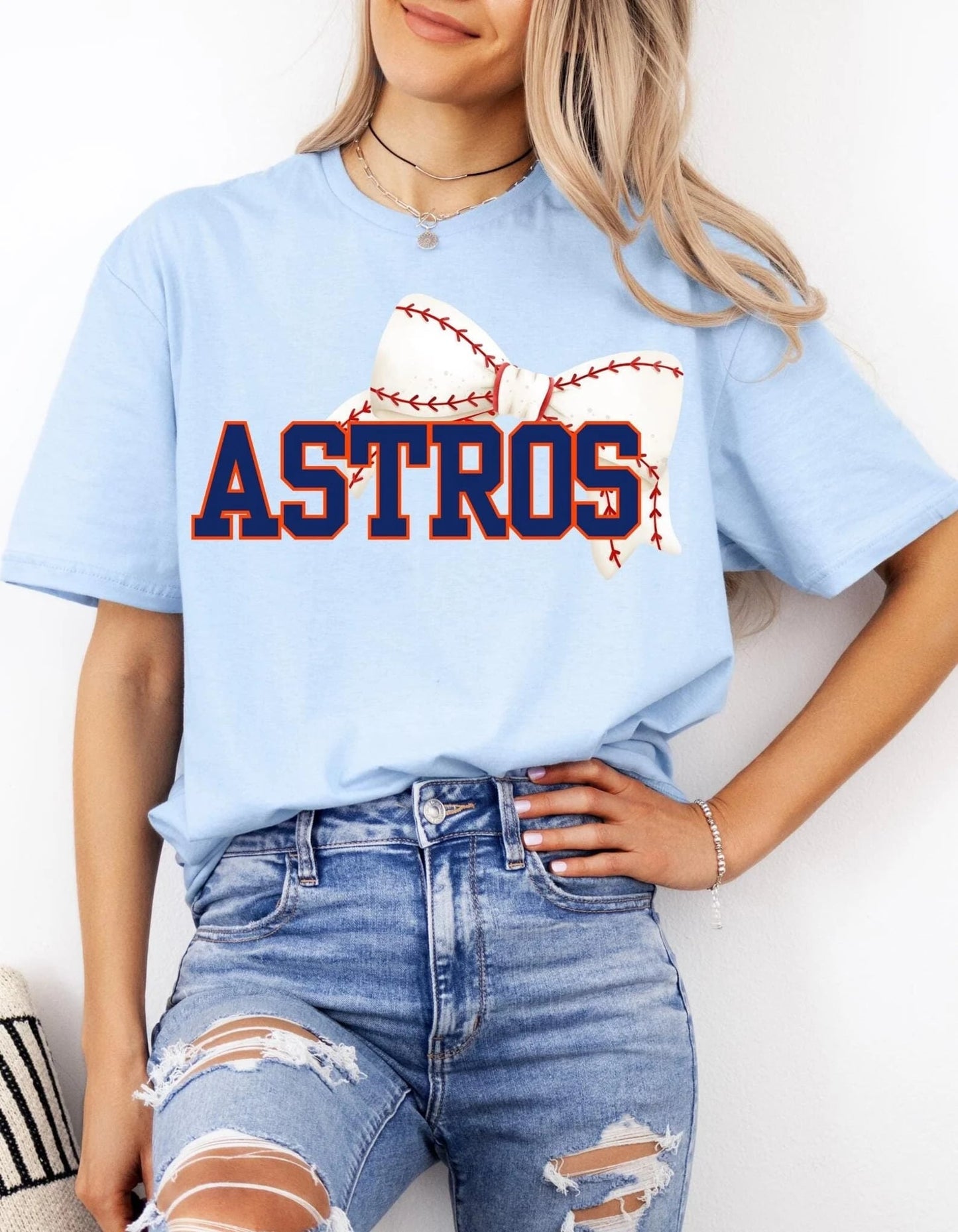 HTX 'Stros with Baseball Bow - T SHIRT- (Gildan)
