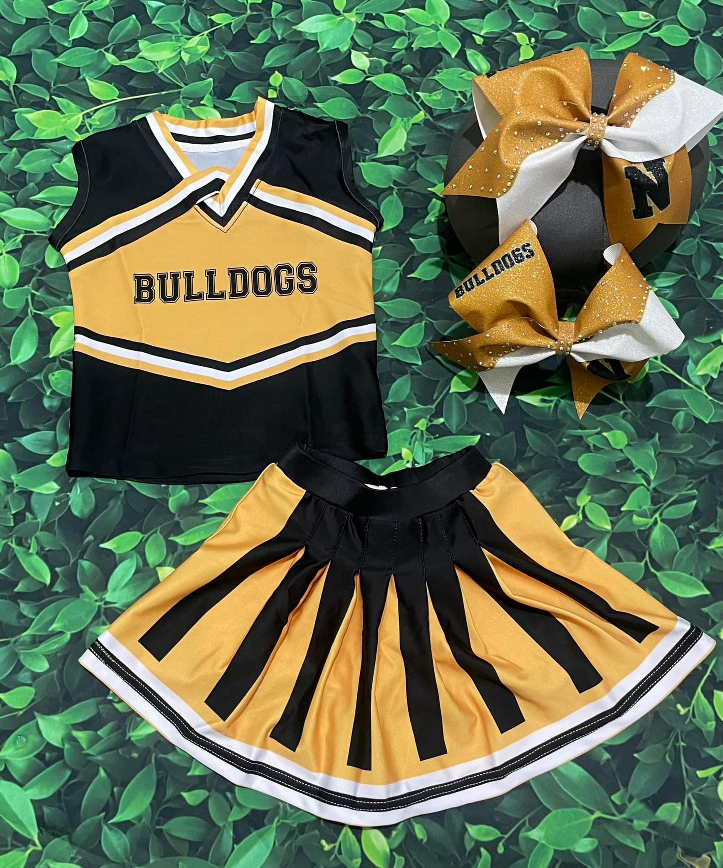Bulldog cheer bow-BCB04