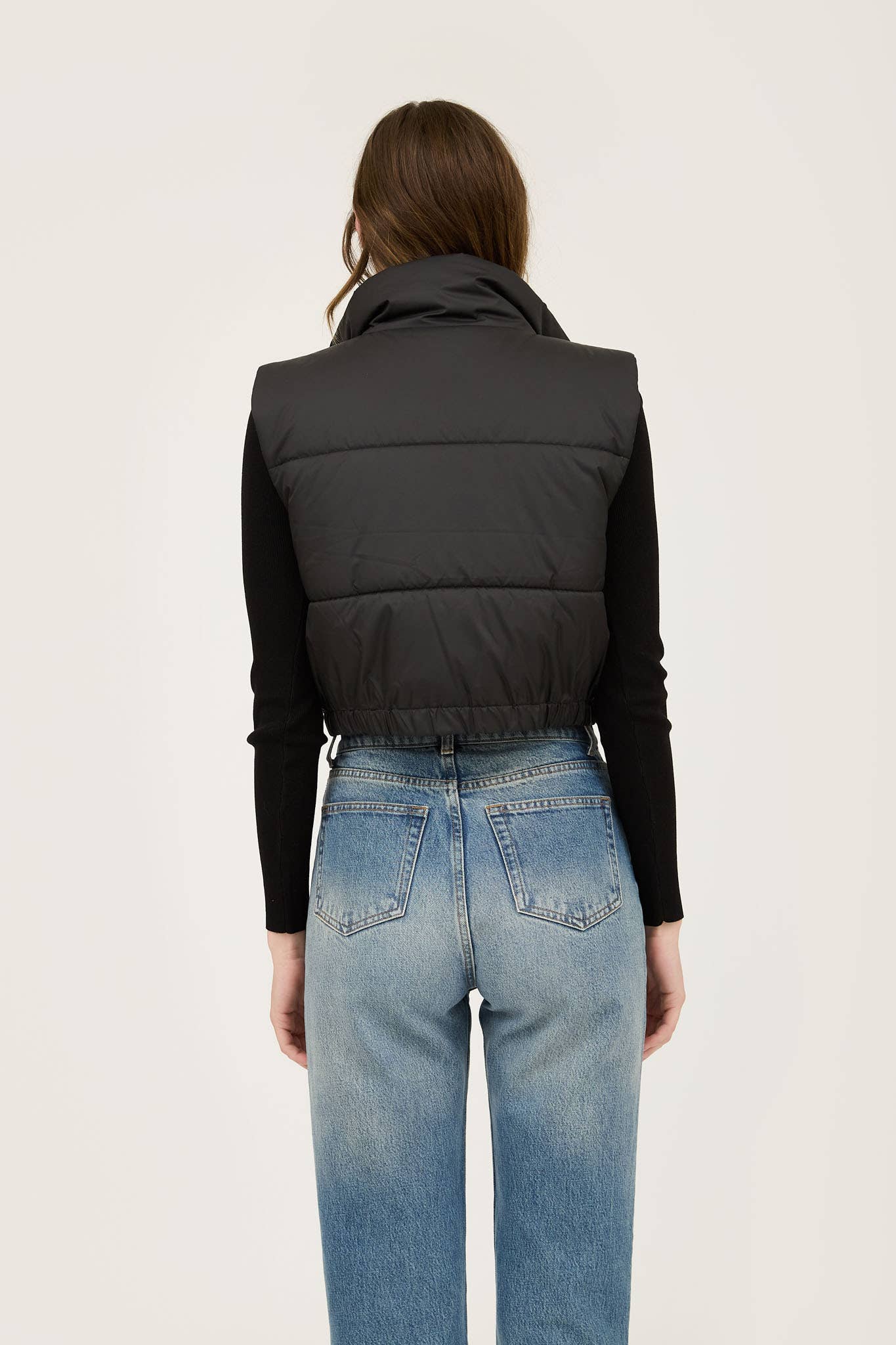 ✅CROPPED ZIP UP PUFFER VEST 2353