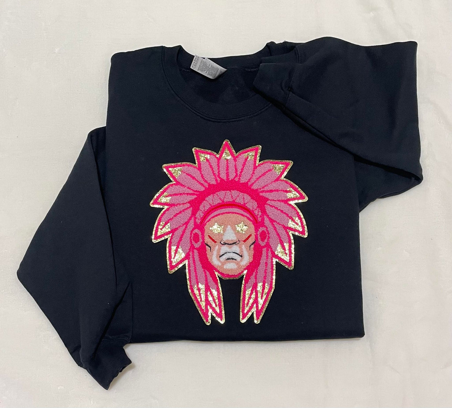Indian pink chenille patch