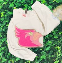 Cardinal pink chenille patch