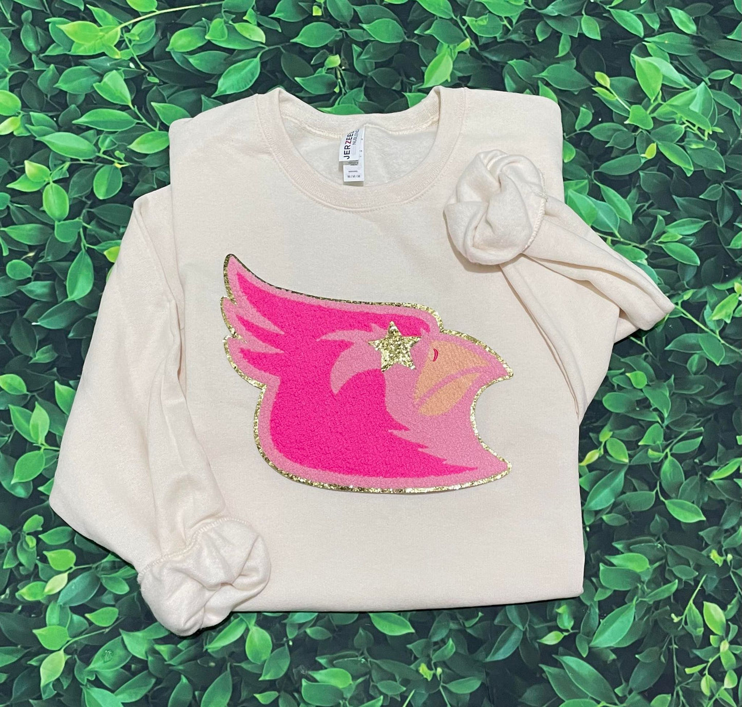 Cardinal pink chenille patch