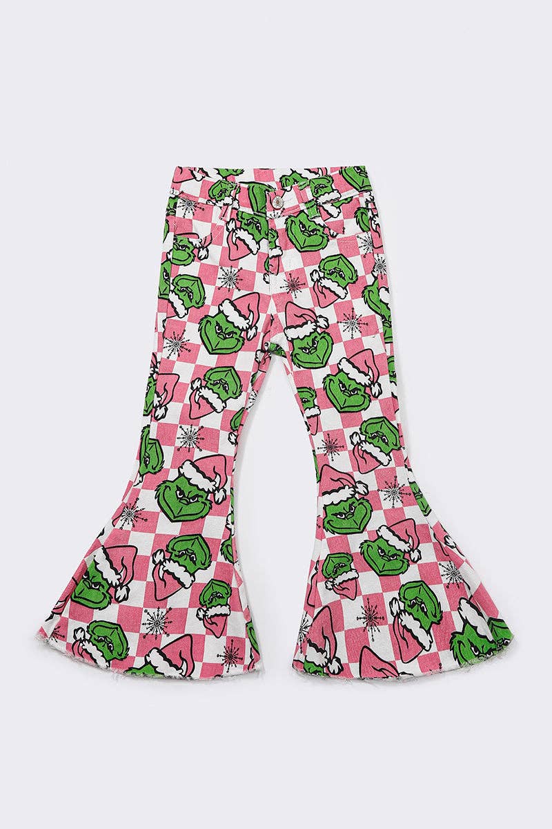 Pink checkered grinch pants P0483