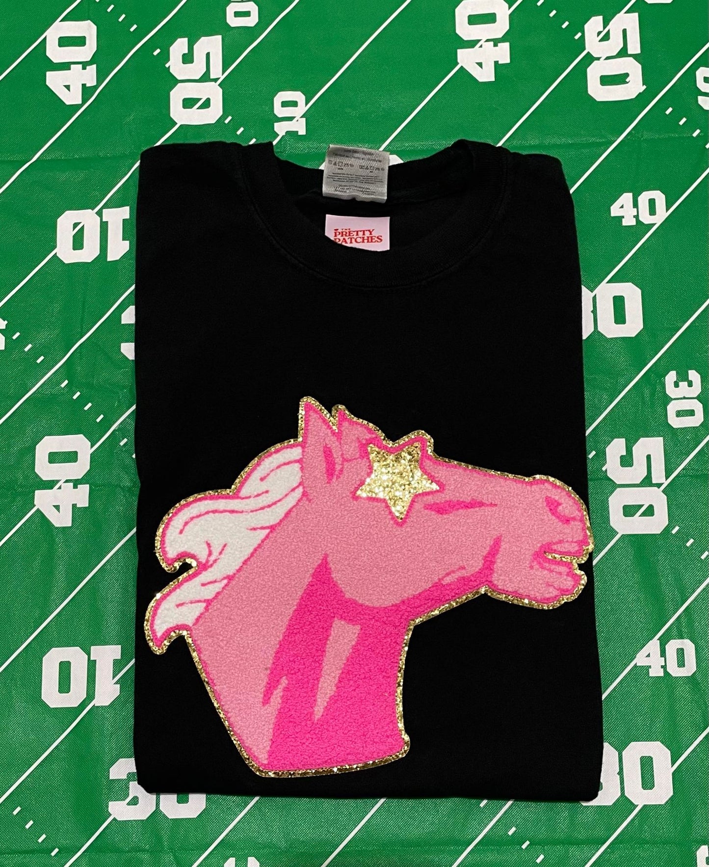 Mustang Pink Chenille patch