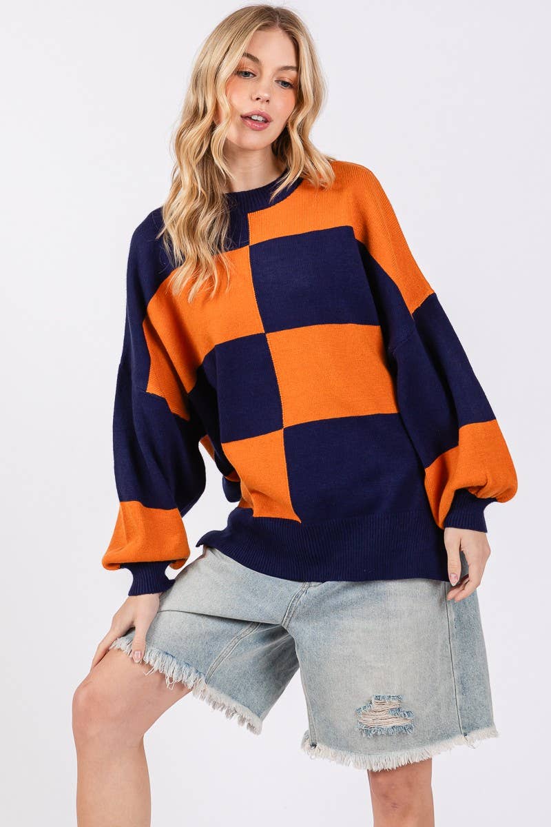 GAME DAY CHECKERED SWEATER-GDCS3