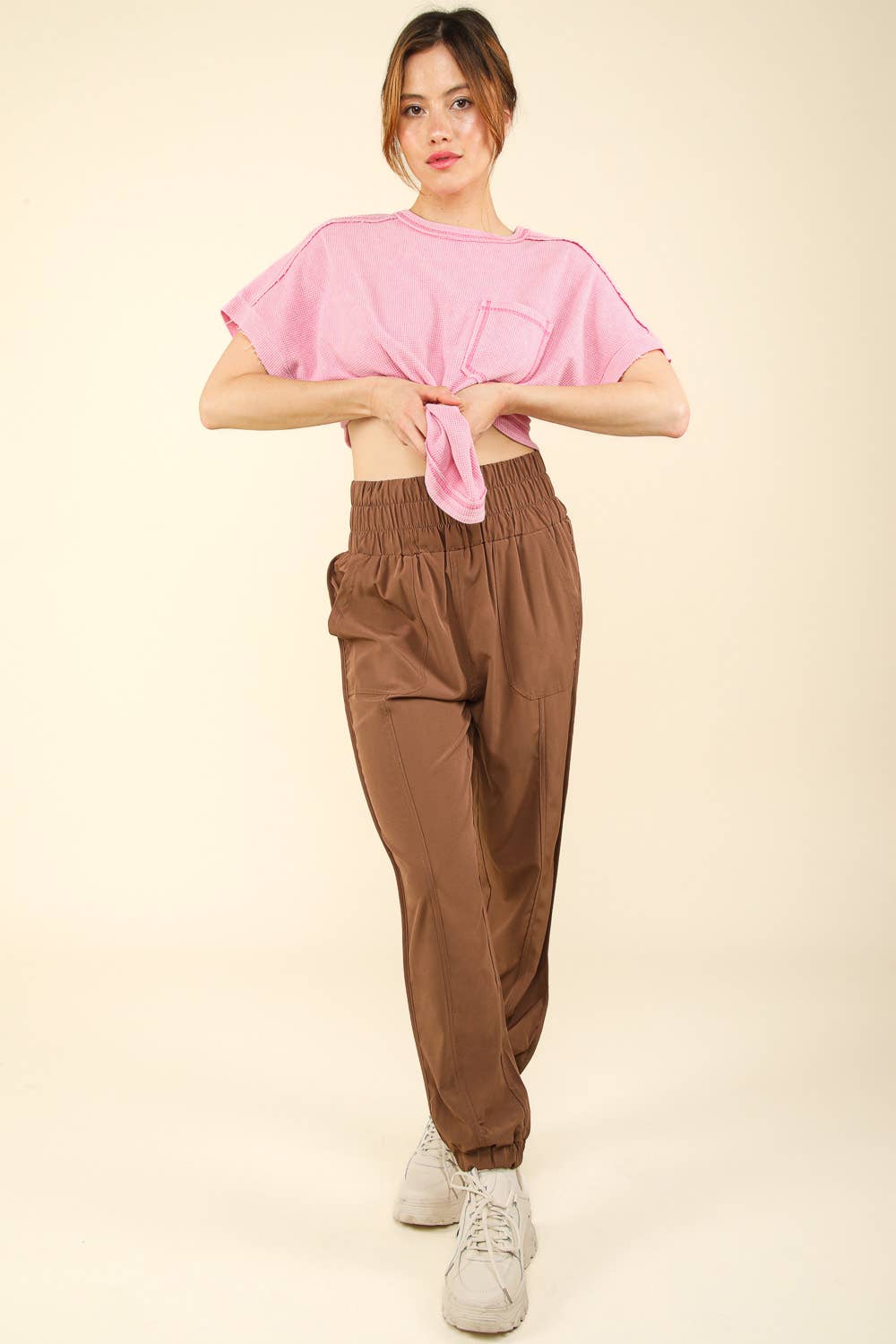 High Waisted Cargo Active Joggers w/ Pockets NP70063