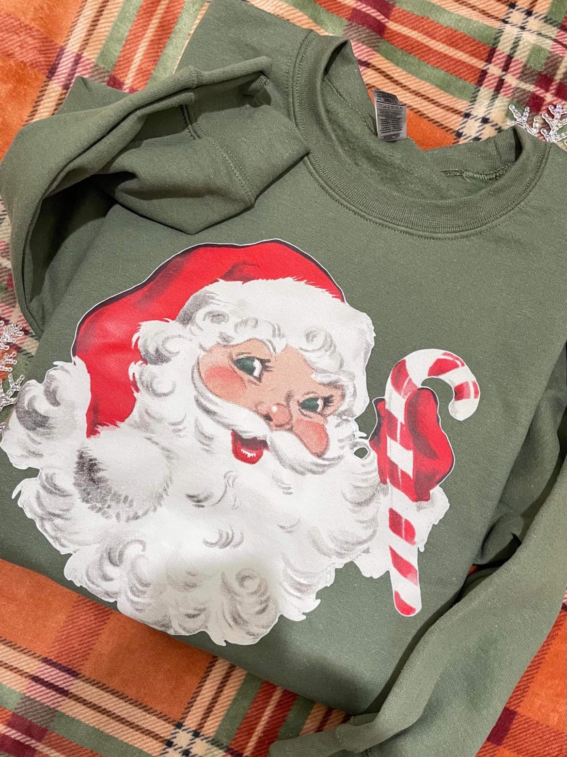 Vintage santa with Candy canes.