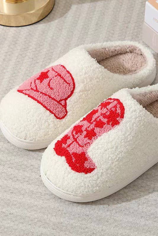 Pink checkered smile yellow face slippers 40SP014