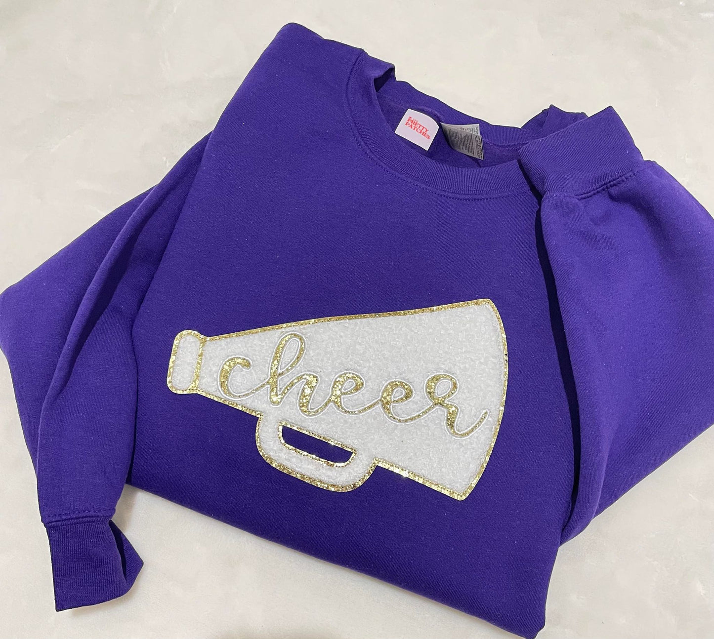 Chenille Cheer megaphone sweatshirt