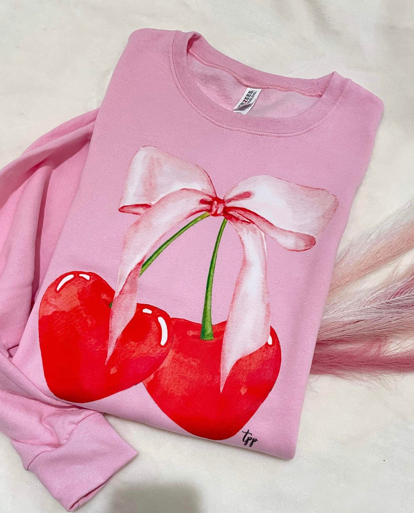 Cherries and bows sweatshirt