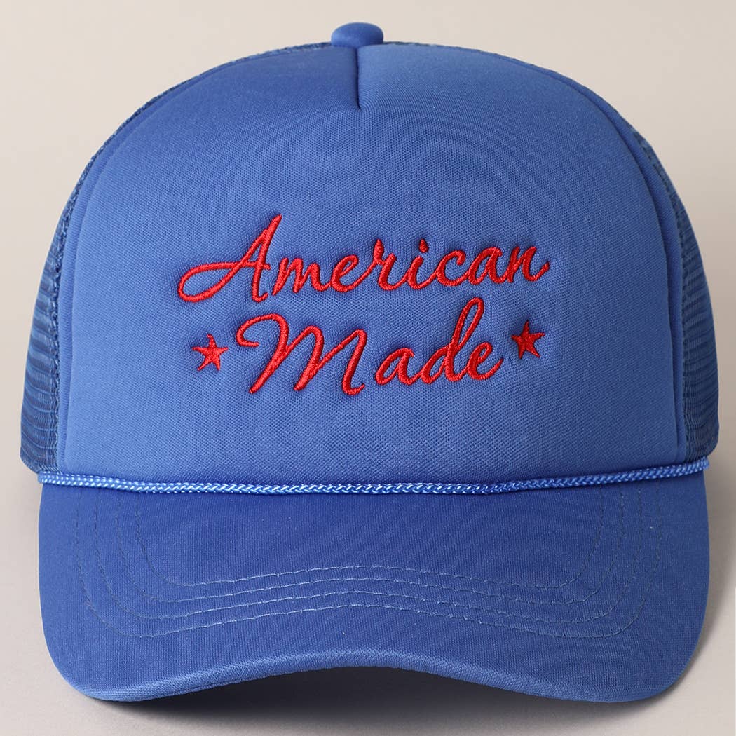 American Made Embroidery Mesh Back Trucker Hat AMH33