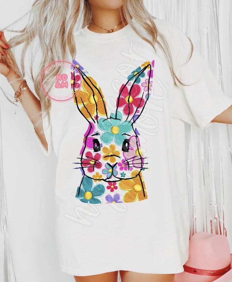 Floral bunny- YOUTH SIZES