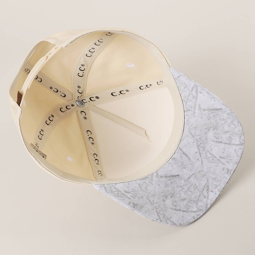 Two Tone Neutral Color WHITE CAMO Trucker Hat-101125br