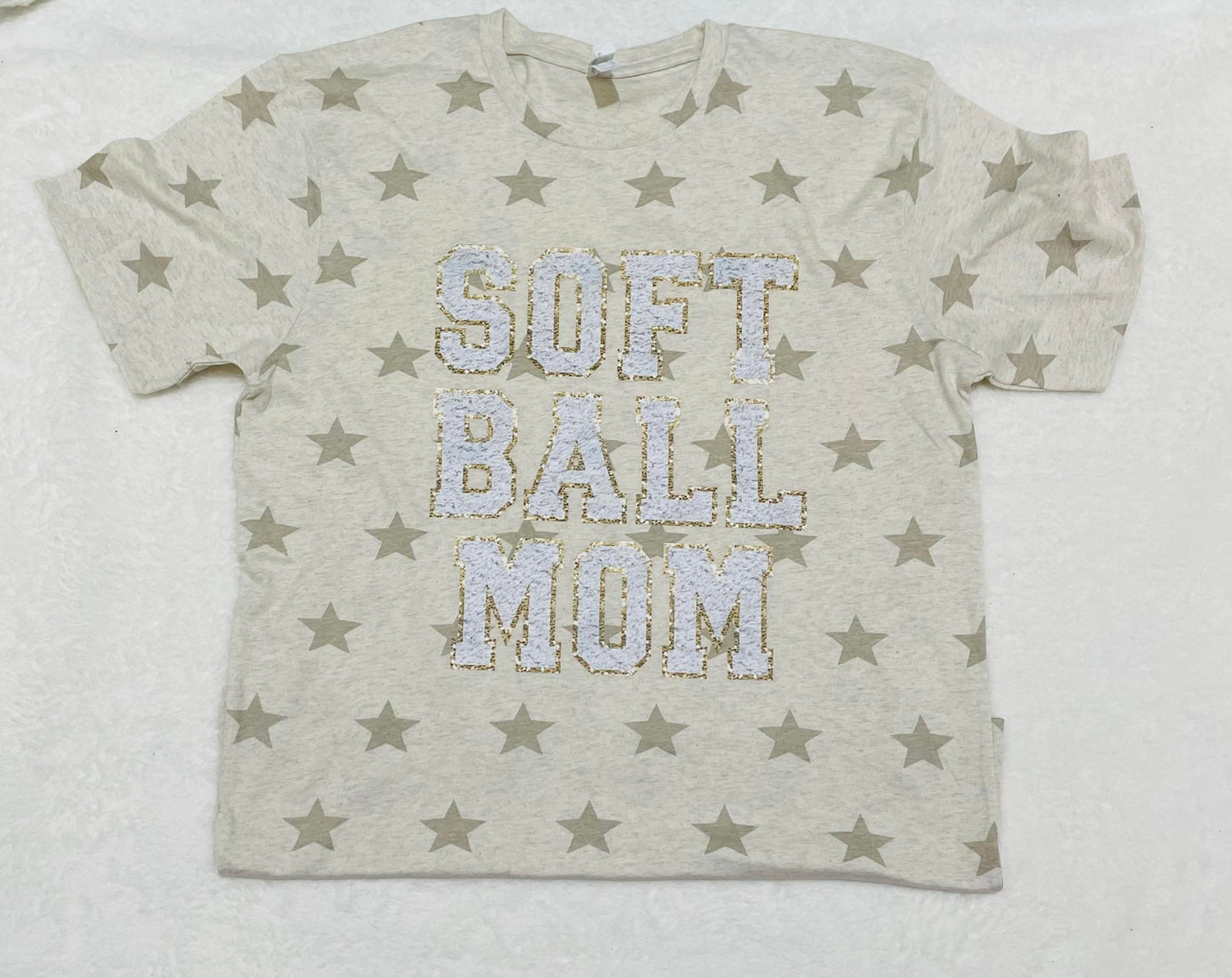 SOFTBALL MOM CHENILLE FAUX LETTERS