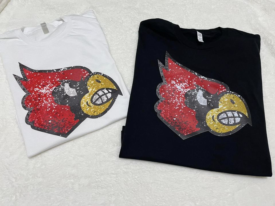 Faux sequin cardinals crop top