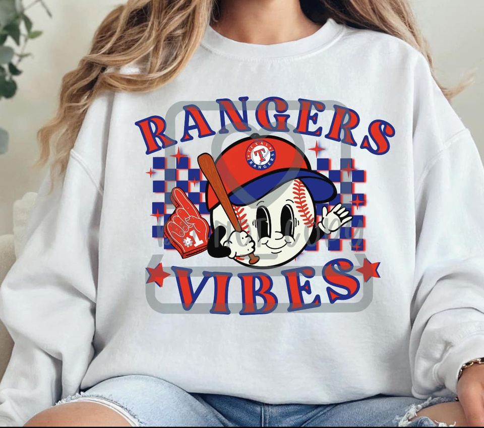 Rangers baseball cartoon SWEATSHIRT