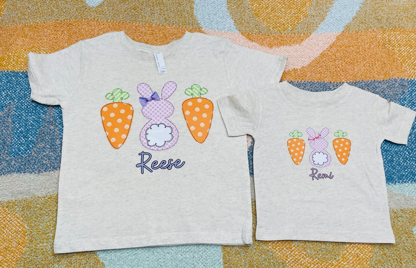 Custom easter bunny and carrots TODDLER AND YOUTH SIZES