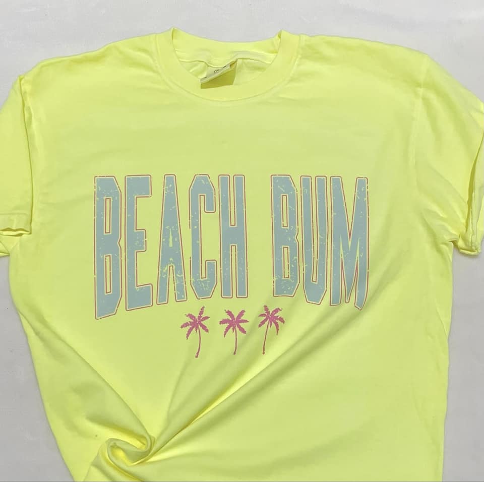 Beach Bum T-shirt- blue font