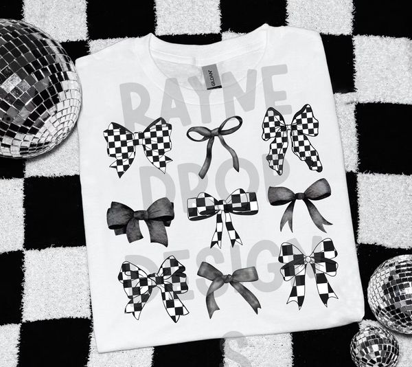 Black and white bows- T-shirt