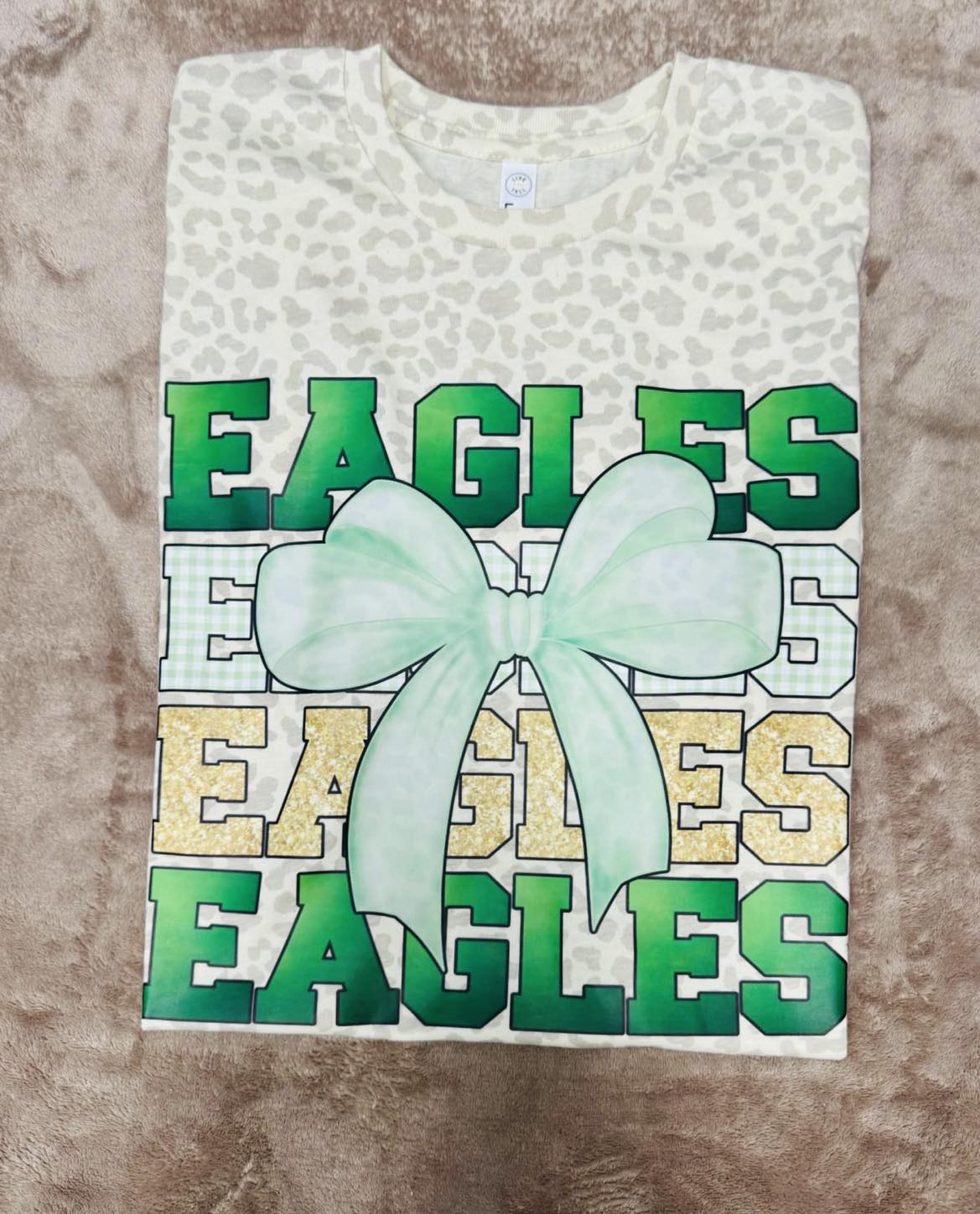Eagles (four rows and green bow) T-shirt
