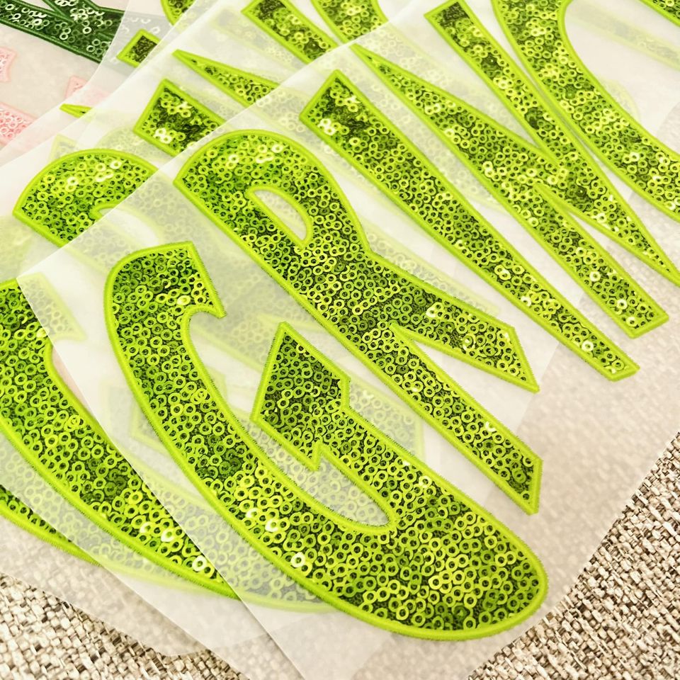Grinch GREEN SEQUIN DIRECT TO FILM IMAGING )T-shirt (BELLA AND COLOR COMFORT)