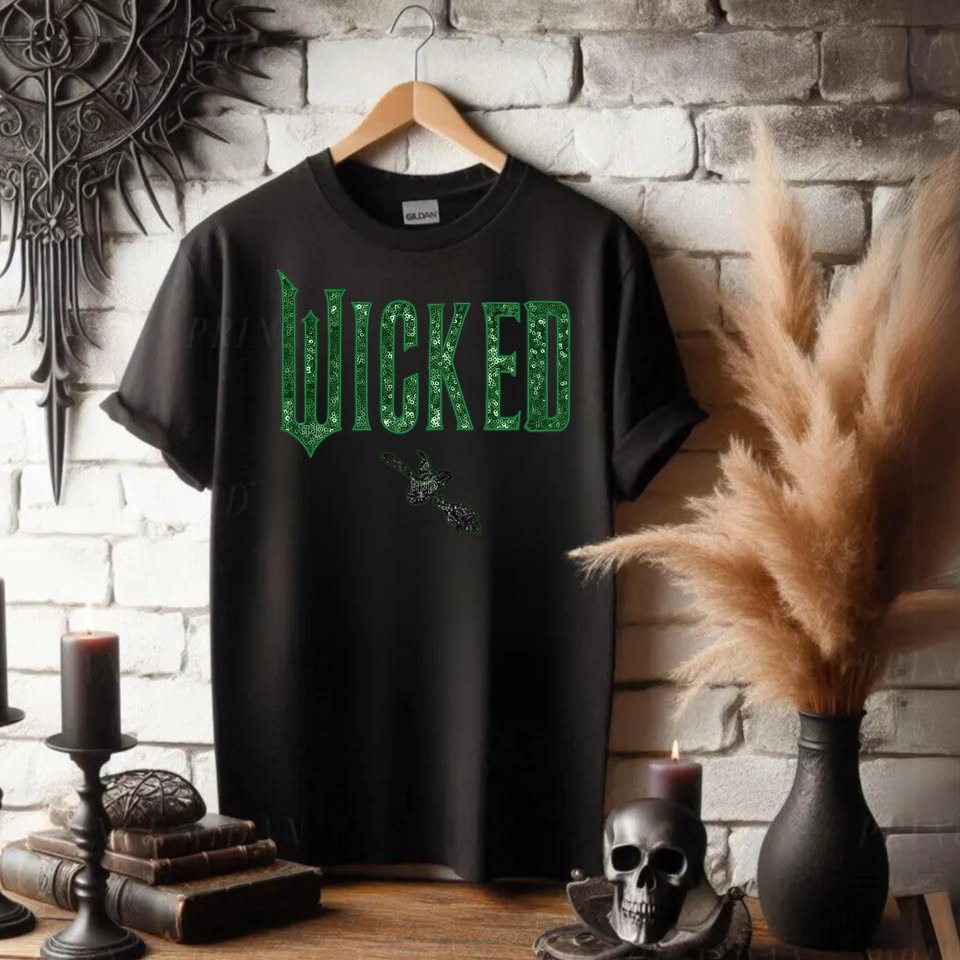 Wicked green font T SHIRT (GILDAN ONLY)