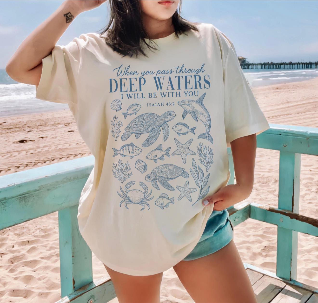 Deep waters I will be with you T SHIRT - (Comfort Color)