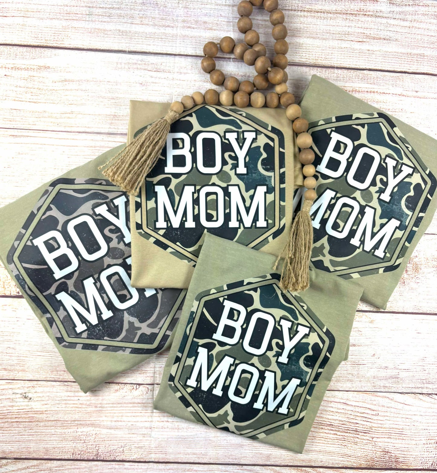 Boy Mom in Camo - T SHIRT - (Jerzee/Gildan)