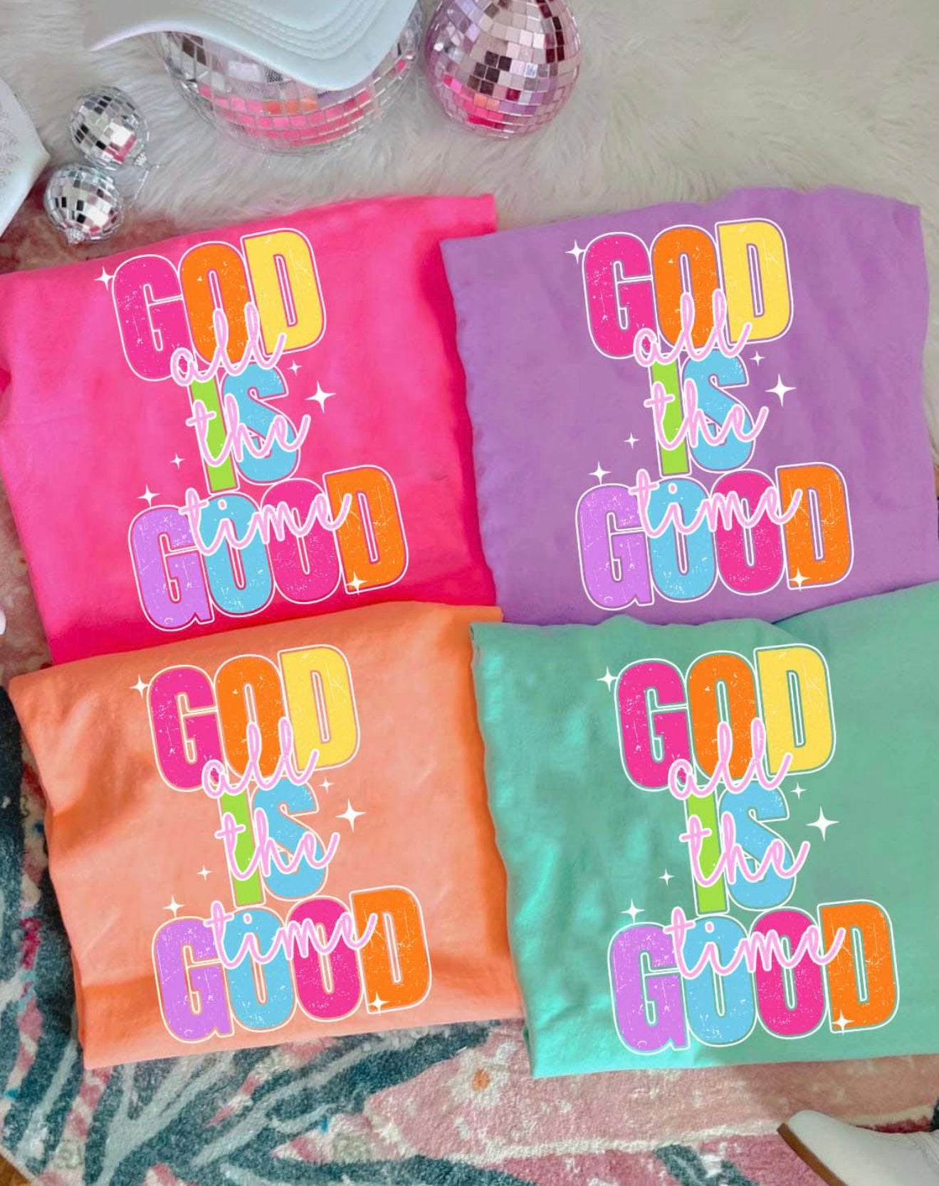 Neon God Is Good All The Time-T SHIRT- (Jerzee/Gildan)