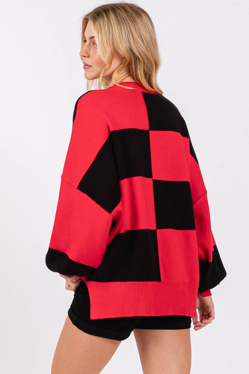 GAME DAY CHECKERED SWEATER-GDCS3