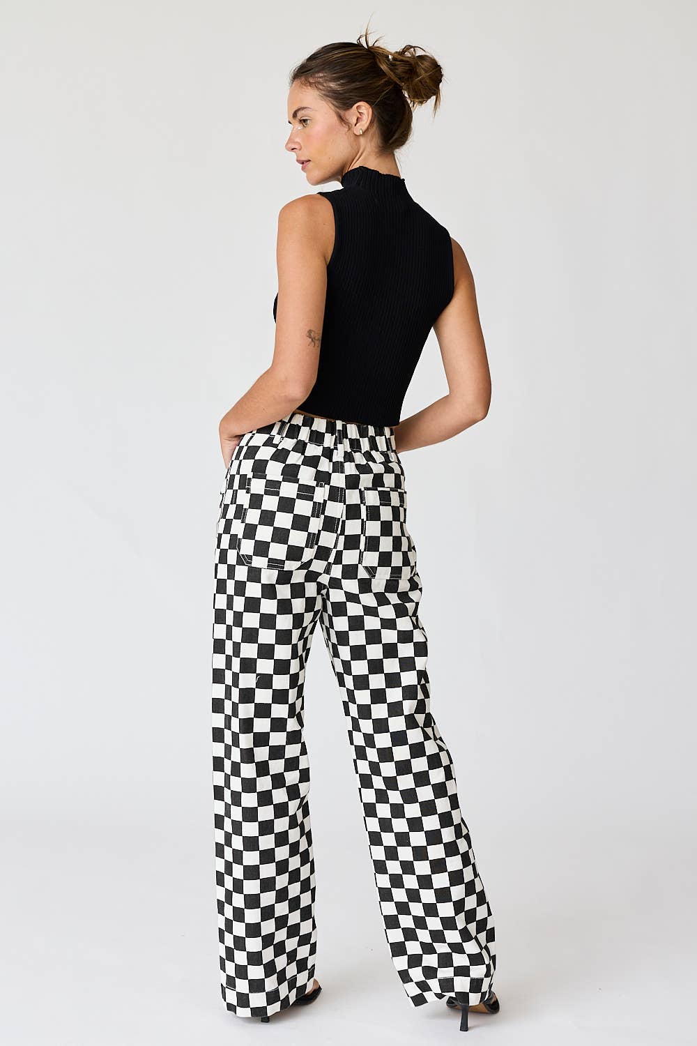 Demi Checkered Bottoms w Elastic Band-10425br