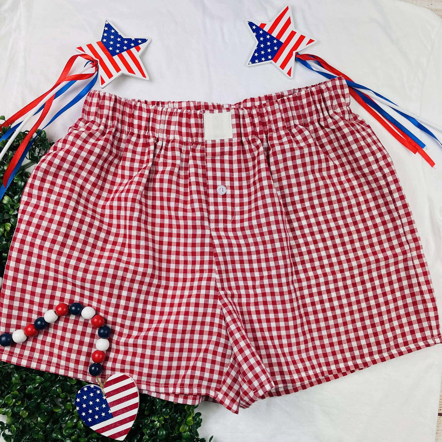 Stripe Plaid Printed High Waist Gingham Shorts LA731