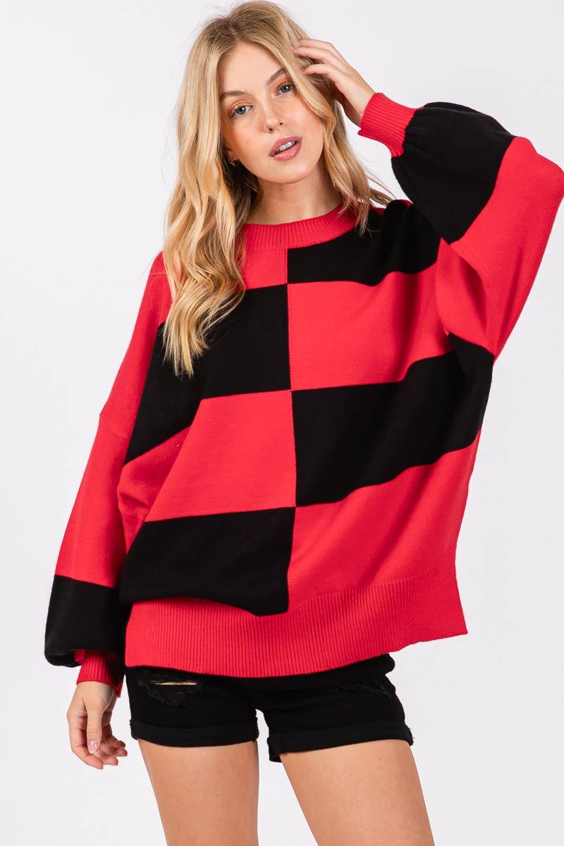 GAME DAY CHECKERED SWEATER-GDCS3