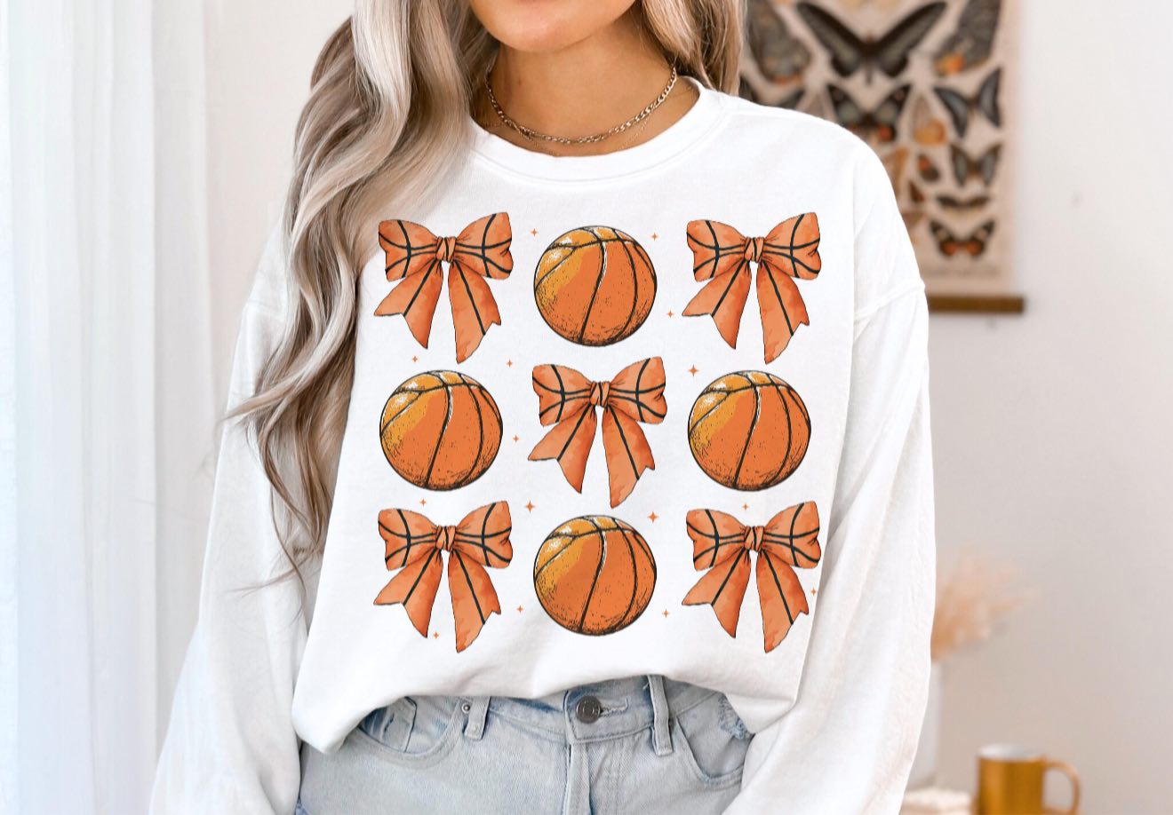 Basketball & Bows- T SHIRT - (Bella/Comfort Color)