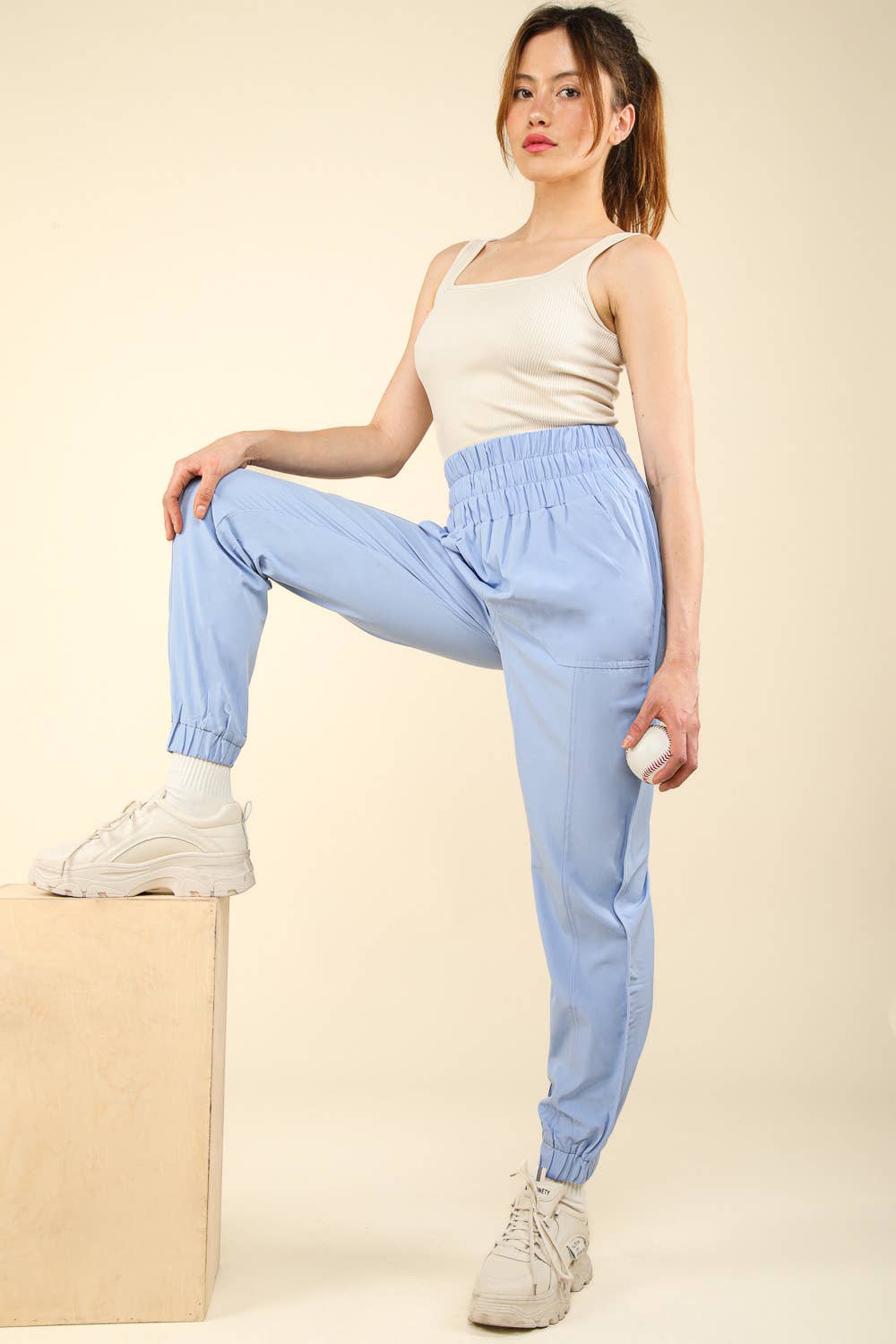 High Waisted Cargo Active Joggers w/ Pockets NP70063
