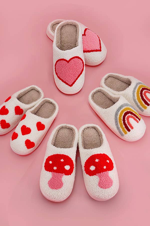 Pink checkered smile yellow face slippers 40SP014